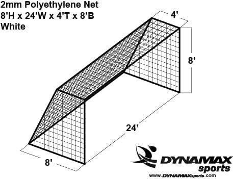 Dynamax Soccer Goal Net, 6'.6''h x 12'w x 3'T x 6'D