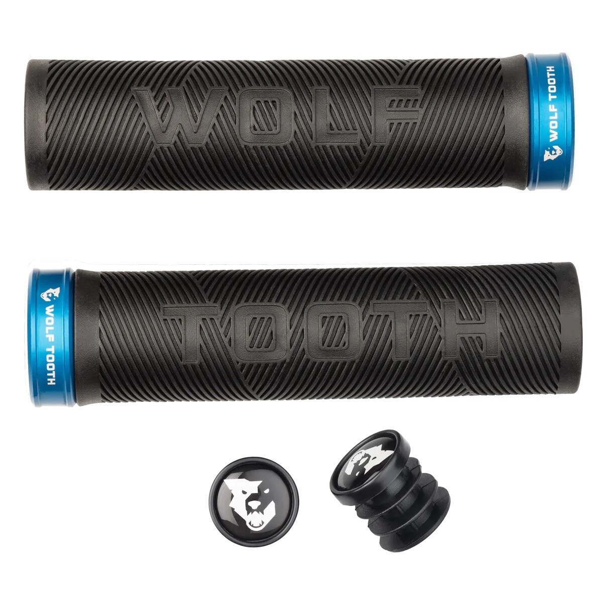 Wolf Tooth  Echo Lock-On Grip Set - Blk/Blue
