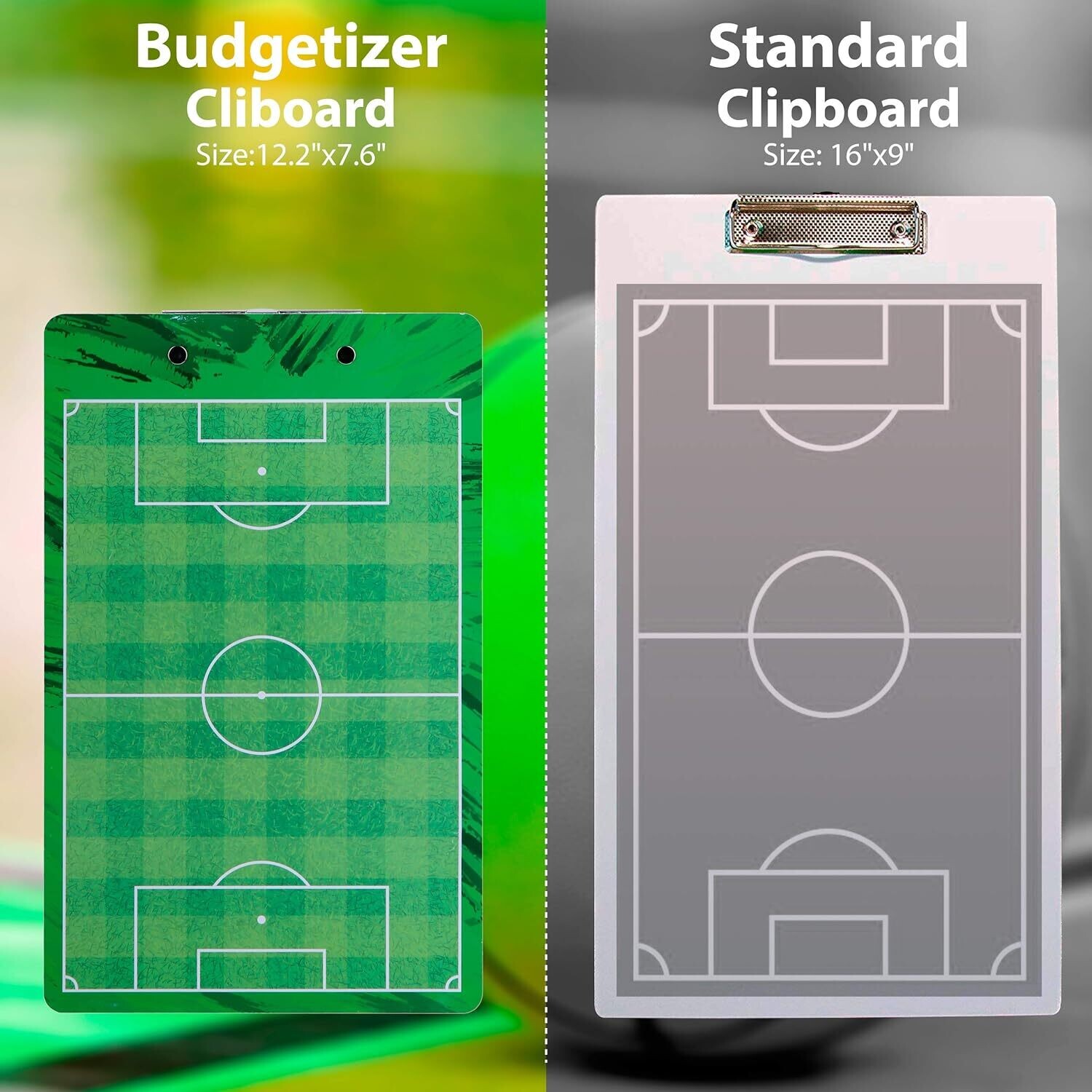 Dry Erase Clipboard - Includes Whistle and Dry Erase Markers - Double Sided