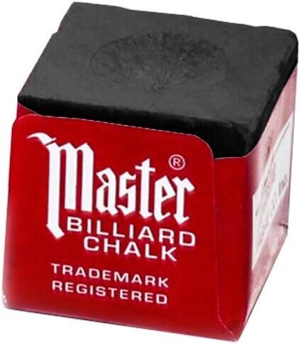 Master Billiard Pool Cue Chalk Premium Quality Black - 1 Dozen