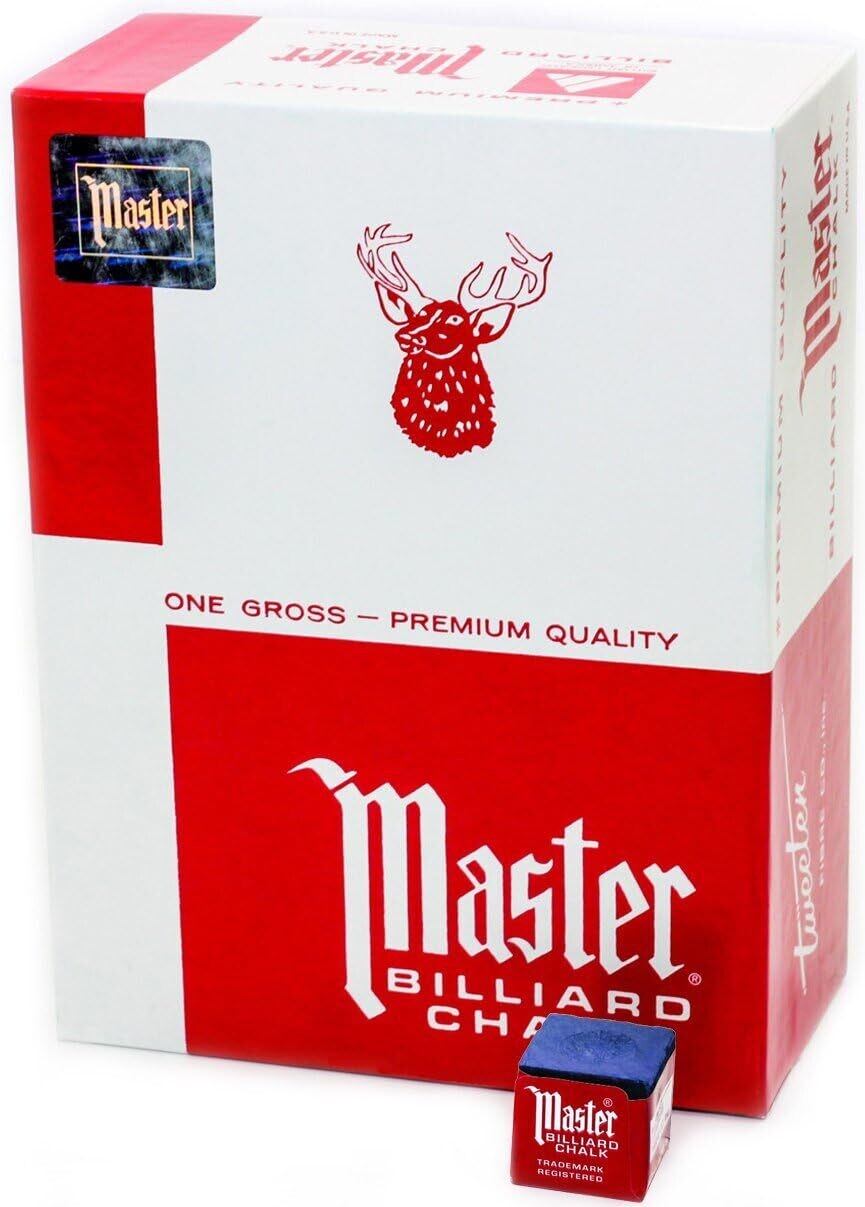 Master Billiard/Pool Cue Chalk, Gross Box, 144 Cubes