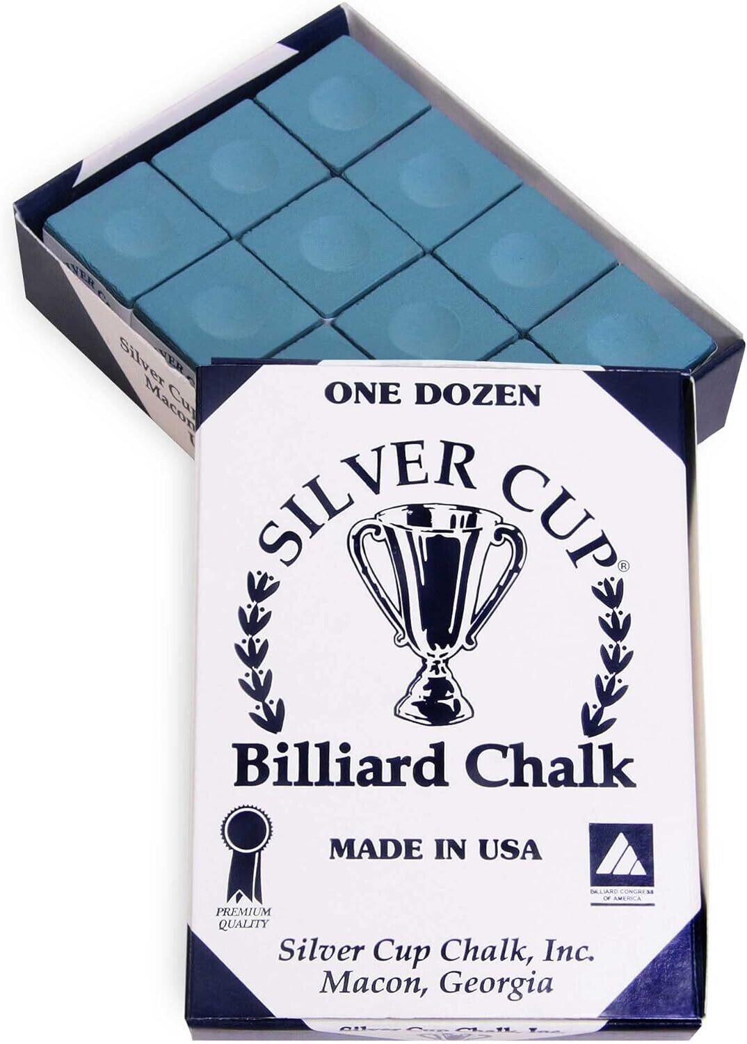 Silver Cup Billiard CHALK - ONE DOZEN