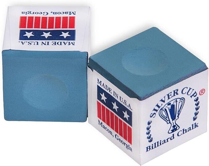 Silver Cup Billiard Chalk Electric Blue 12 pcs