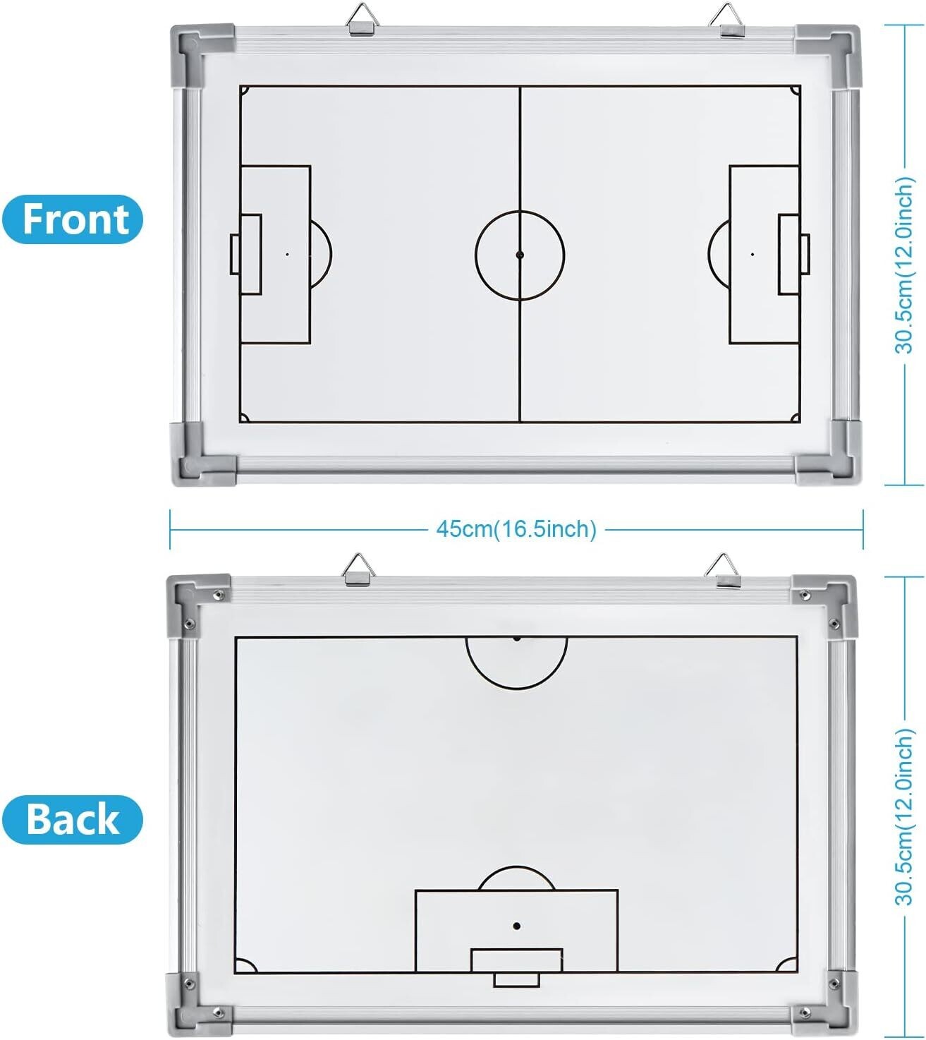 Soccer Double-Sided Soccer Tactic Board 18''X12.5''