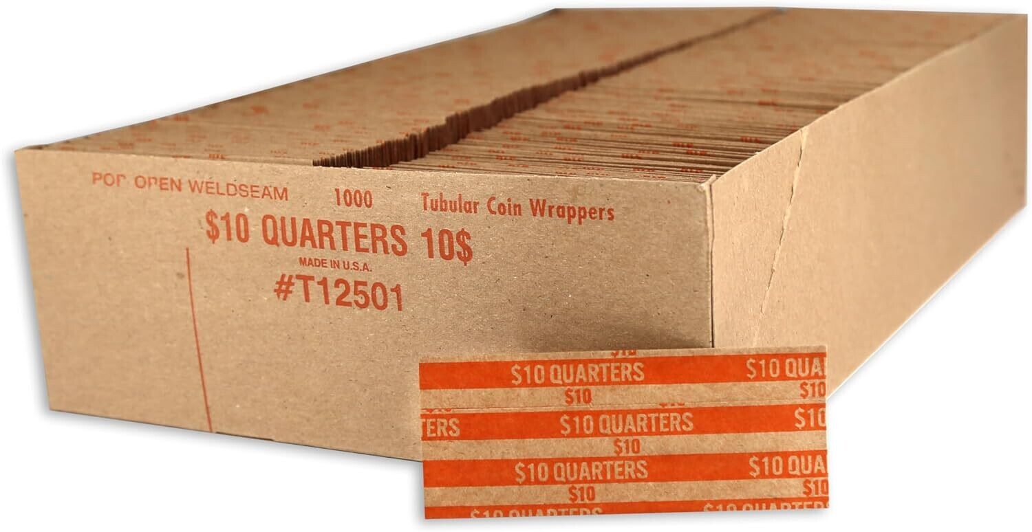 Coin Quater Wrapper $10 Orange (1000 pcs)