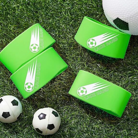 2 Pieces Kids Lace Bands Soccer Elastic Shoe Laces Rubber Green