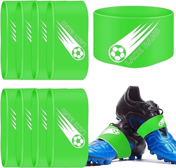 2 Pieces Youth Lace Bands Soccer Elastic Shoe Laces Rubber Shoe Covers