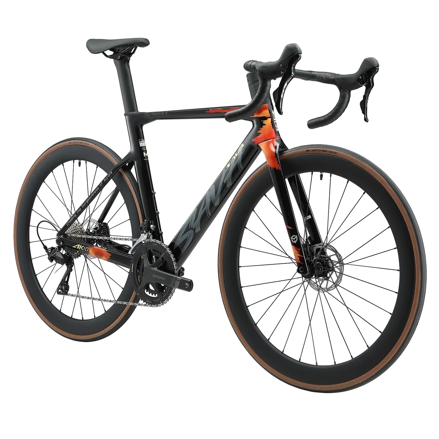 SAVA AK105 Carbon Racing Bike 105 R7120 Black Orange 510(M)