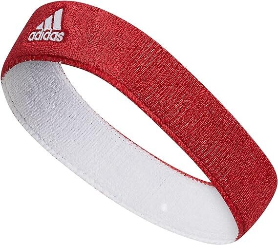adidas Unisex-Adult Interval Reversible Terricloth Elastic Headband RED