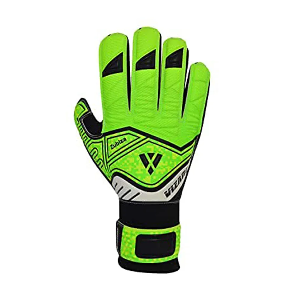 Vizari Zubiza F.P. Goalkeeper Glove W/ Finger Protection-Green/Black/White, Size: 7