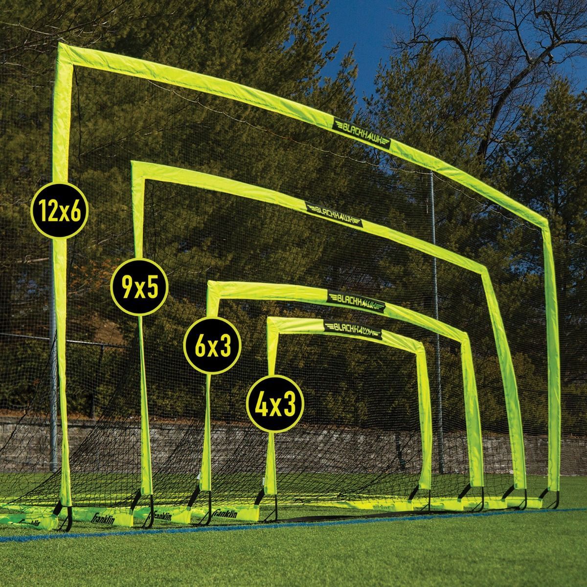 Franklin Sports Blackhawk Soccer Goal - 6.5'x3.5' Pop Up Backyard Yellow