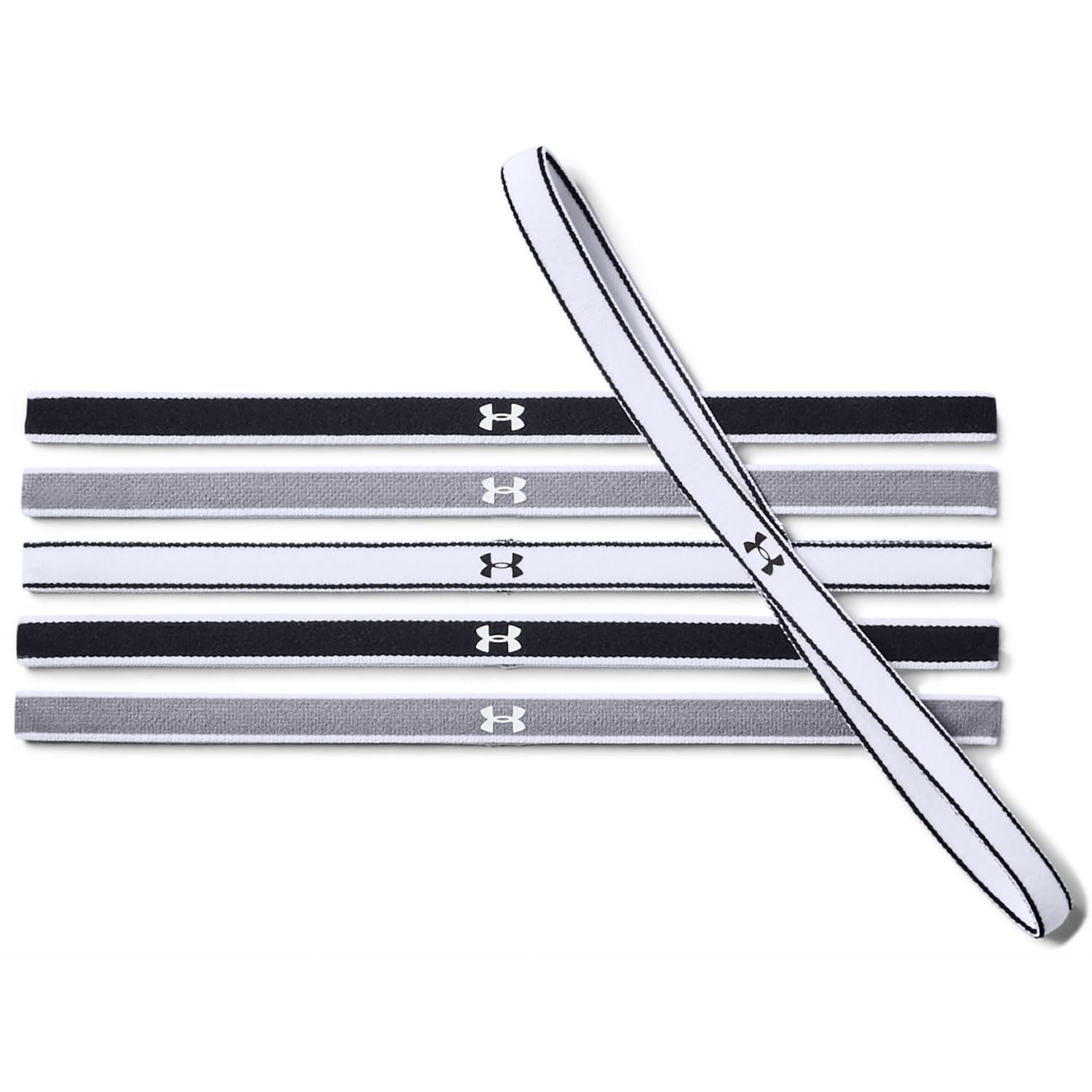 Under Armour Women&#39;s Mini Headbands 6-Pack , Black (005)/White , One Size Fits Most
