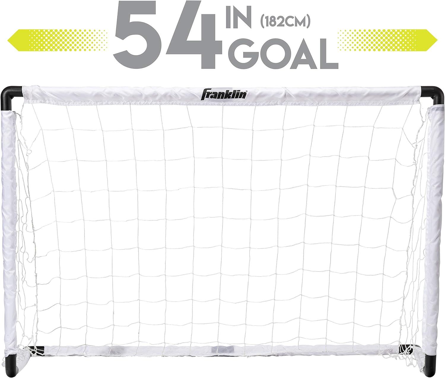 Franklin Sports Kids Soccer Goal Set - Portable Backyard Youth Soccer Goals - 2 Mini Soccer Goals with Ground Stakes - 4.5ft x 3 ,Black