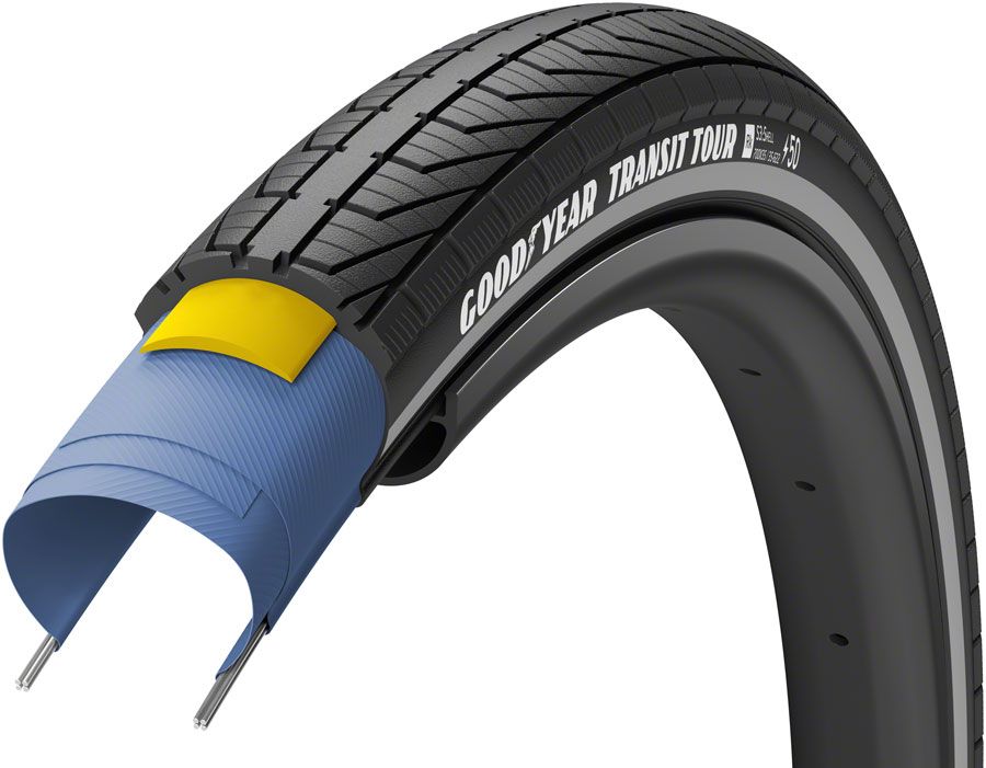 Goodyear, Transit Tour, Tire, 700x40C, Wire, Clincher, Dynamic:Silica4, S3: Shell, 60TPI, Black 2