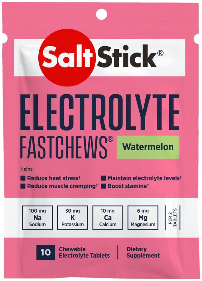 Saltstick Fastchews Chewable Electrolyte Tablets: Packet of 10 Tablets, Seedless Watermelon