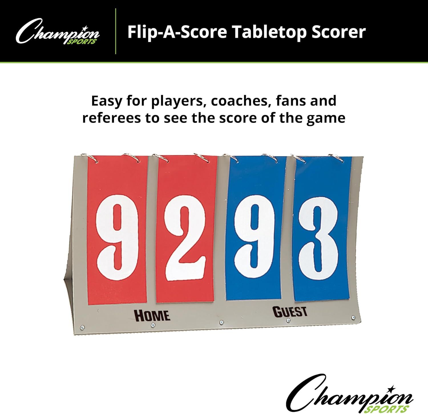 Champion Sports FAS4 Flip A Score Tabletop Scorer, 5&quot; Numbers