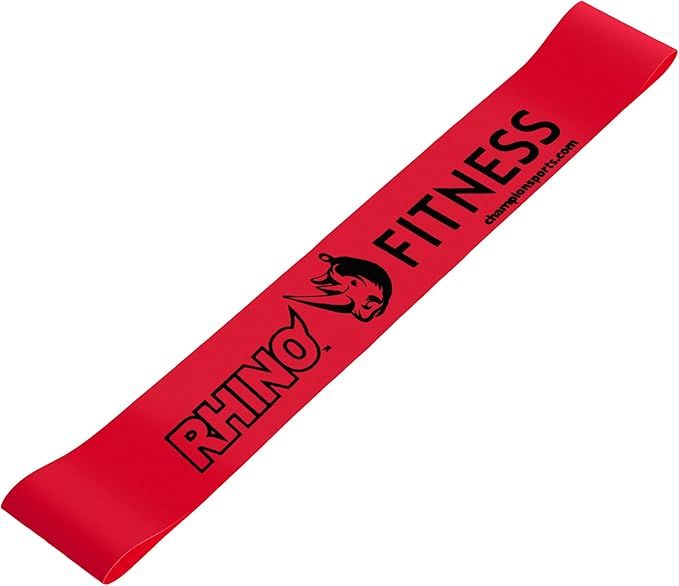 Champion Sports Stretch Loop Bands for Men and Women, Light to Heavy Resistance 6lbs resistance Red
