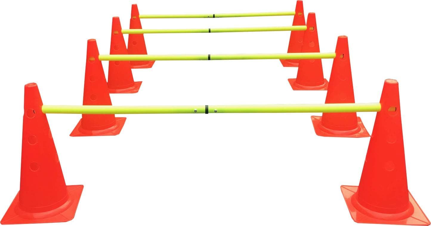 Training Set of 4 Poles 40&#39;&#39; / 8 Cones 12&#39;&#39; Orange