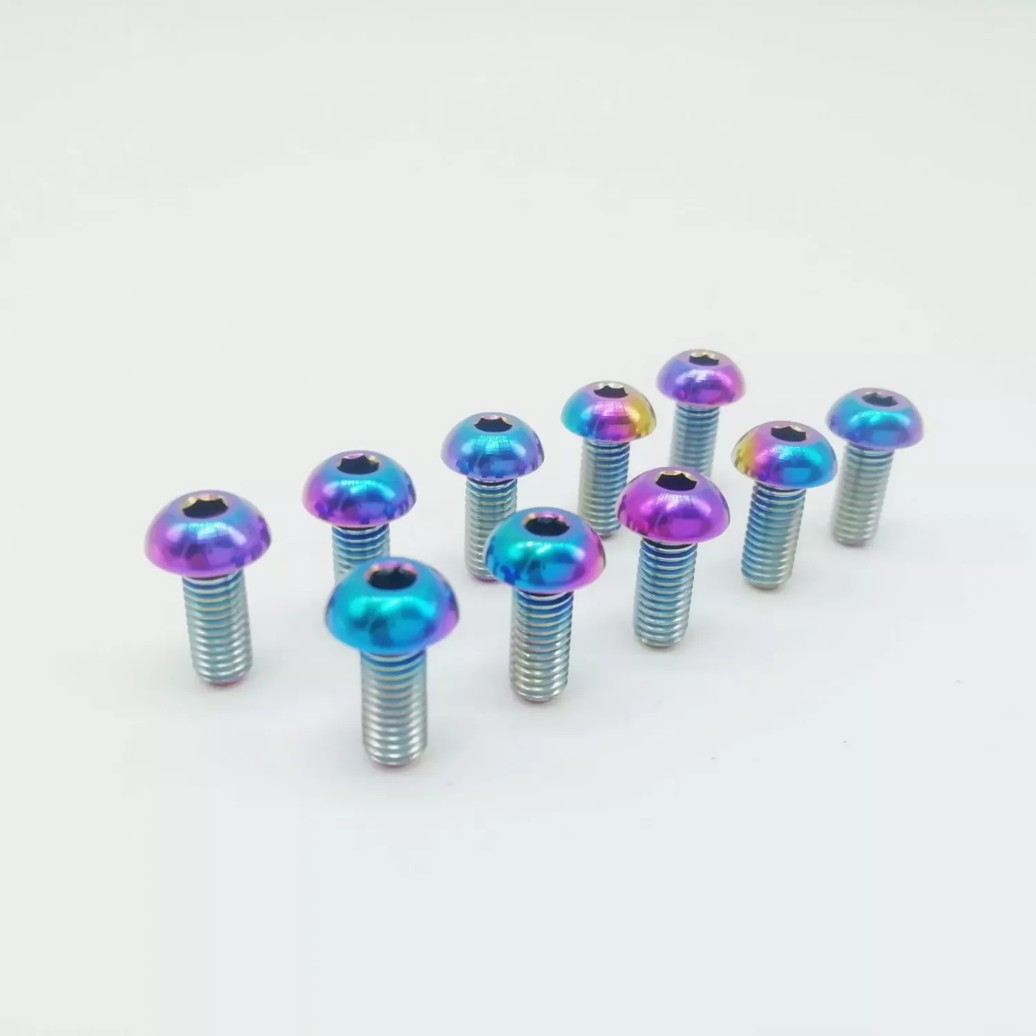 M5x12 Bottle Cage Fixing Bolts Titanium Rainbow 2pcs