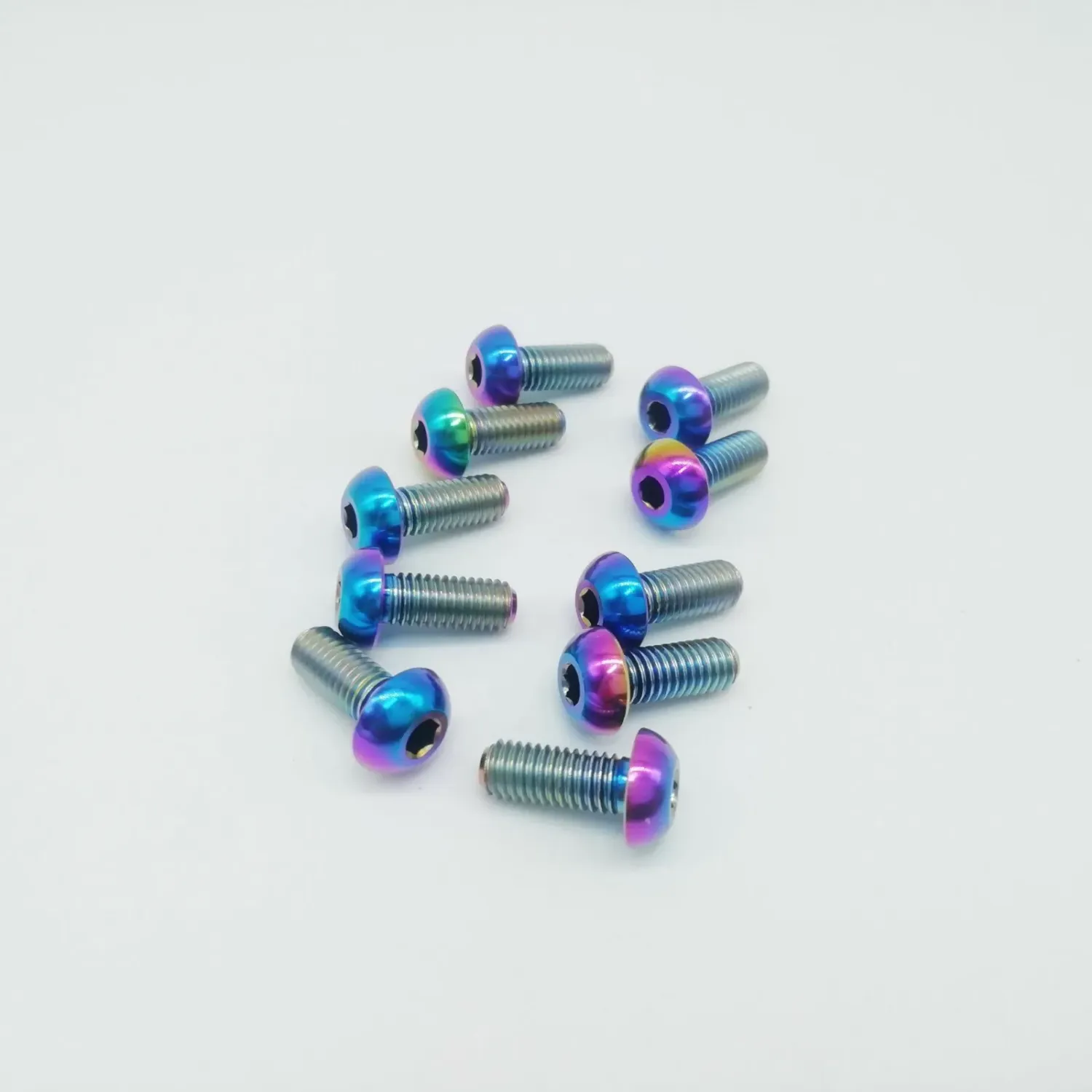 M5x12 Bottle Cage Fixing Bolts Titanium Rainbow 2pcs