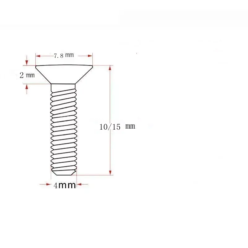 M4X15mm 2pcs Titanium Countersunk Screw Allen
