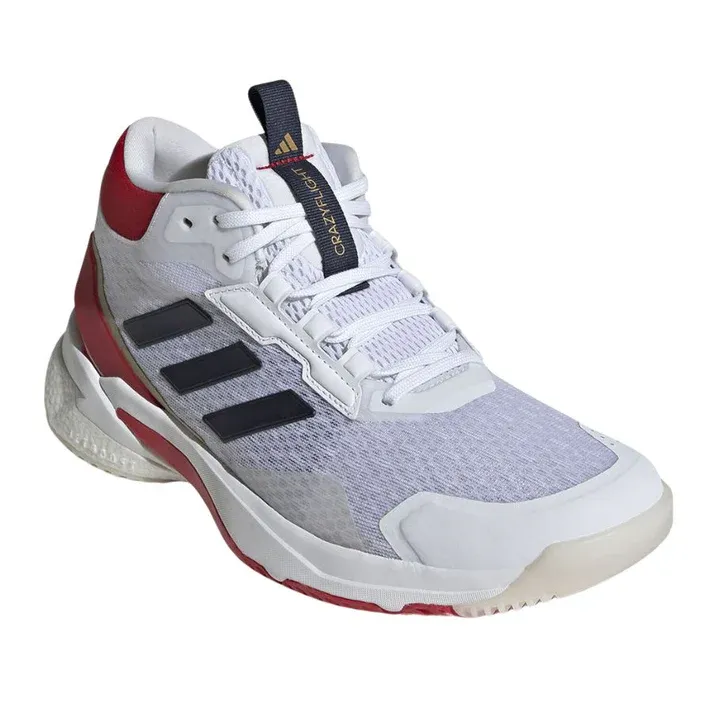 adidas Women&#39;s Crazyflight 5 Mid Top Indoor White Sneaker
