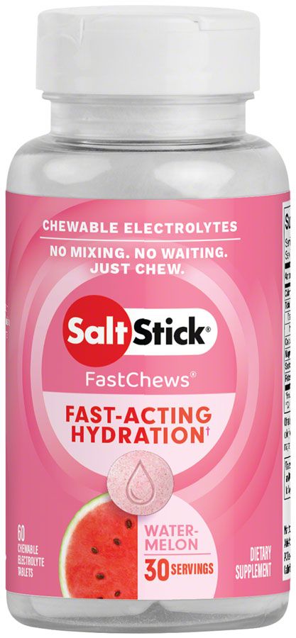 Saltstick Fastchews Chewable Electrolyte Tablets: Bottle of 60, Seedless Watermelon