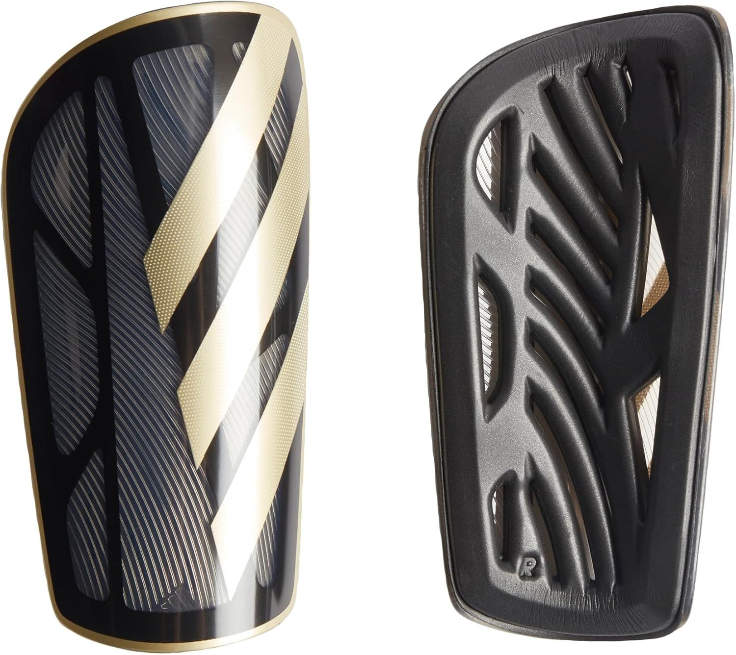 adidas Unisex-Adult Tiro League Soccer Shin Guards, Black/Gold Metallic/White