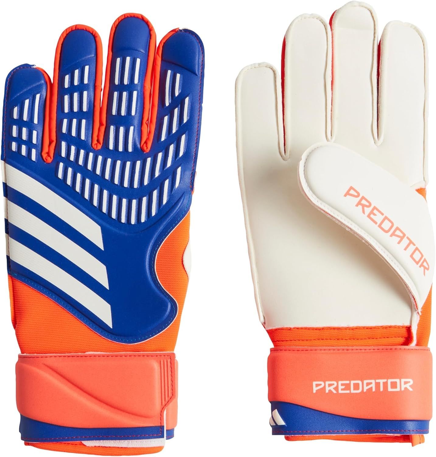 adidas Youth/Adult Match Goalie Gloves, Lucid Blue/Solar Red/White