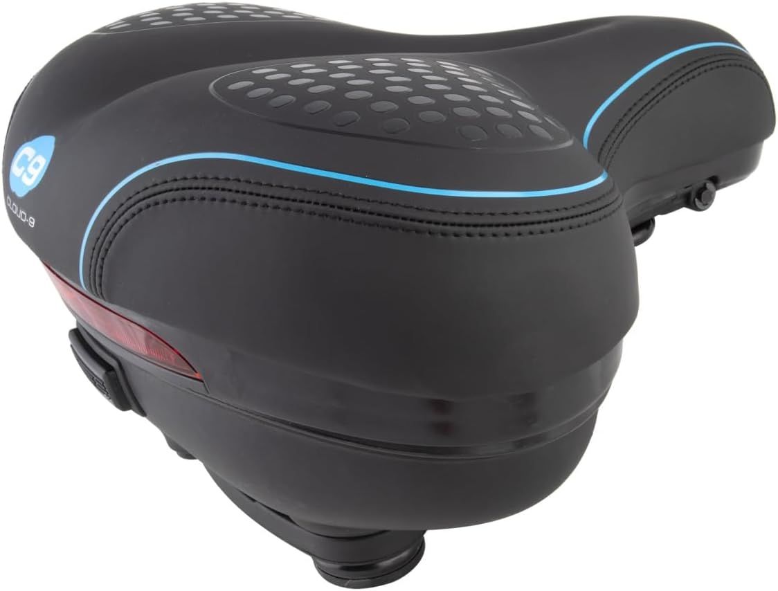 Cloud 9 Hideaway Bicycle Saddle Hidden Compartment &amp; Tailight Comfortable Bike Seat Soft Cushion Hide Away Cycling Cycle Rear Red Light