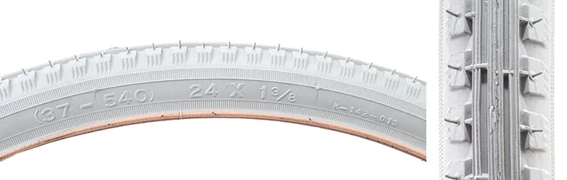 Kenda Tire Kenda K142 Wheelchair Bike 24 x 1-3/8"" Gray