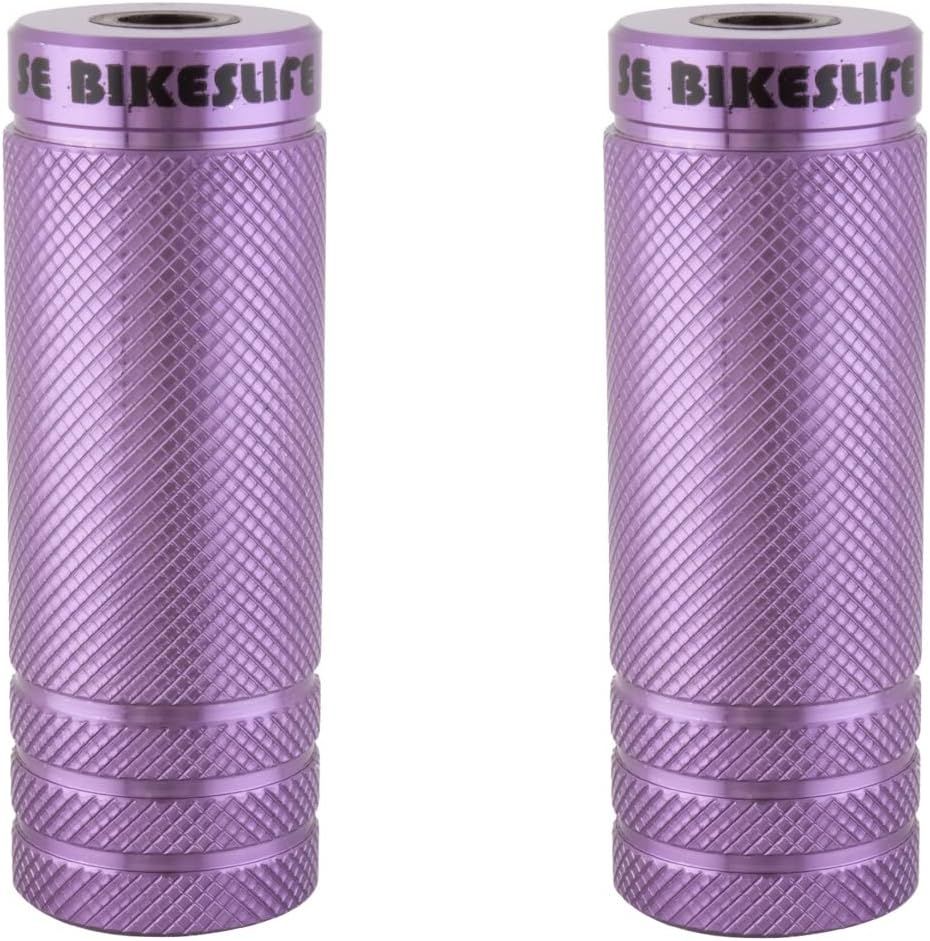 SE BIKES WHEELIE PEGS 98mm PURPLE STEEL 35mm DIAMETER