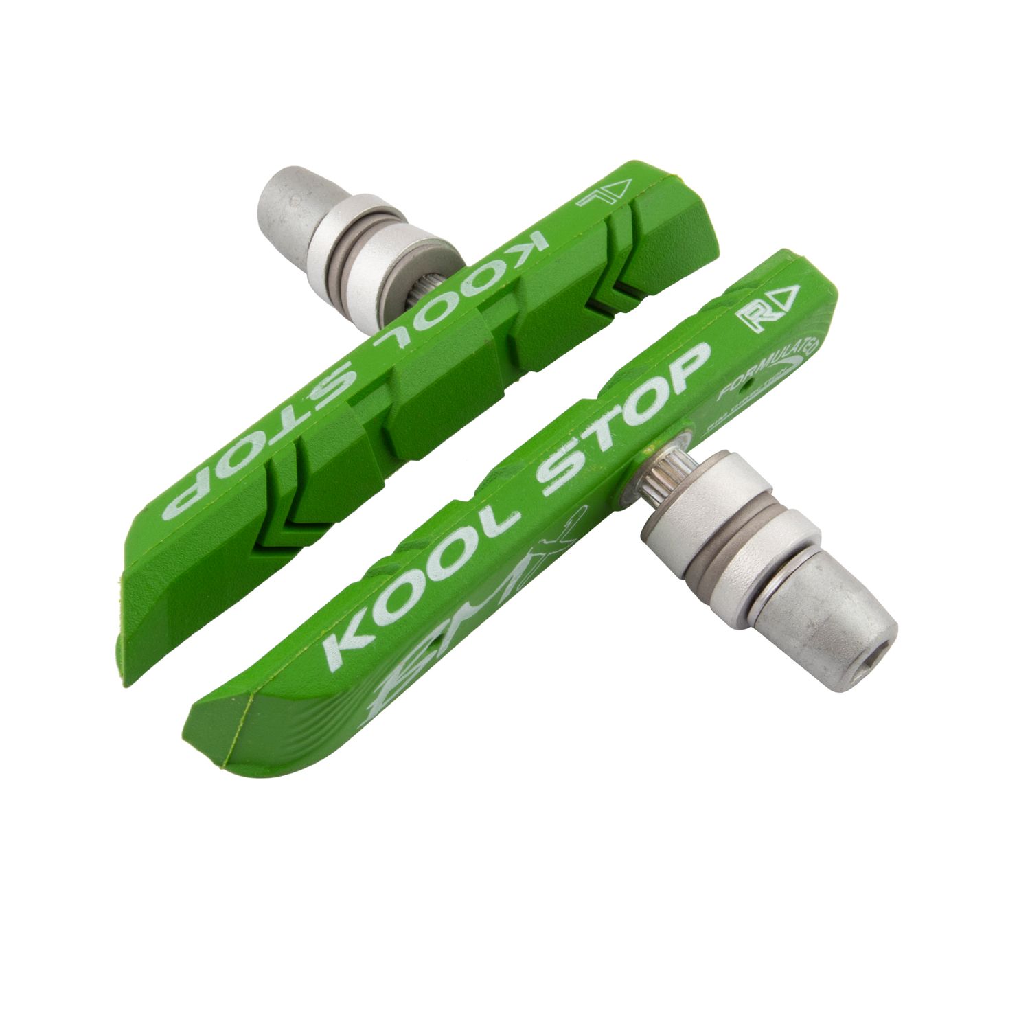 KOOL-STOP BRAKE SHOES V-BRAKE BMX GREEN PR w/HRDWR