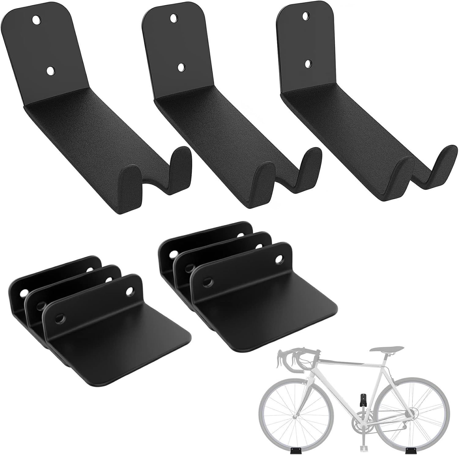 3 Pack Bike Pedal Hanger Wall Mount