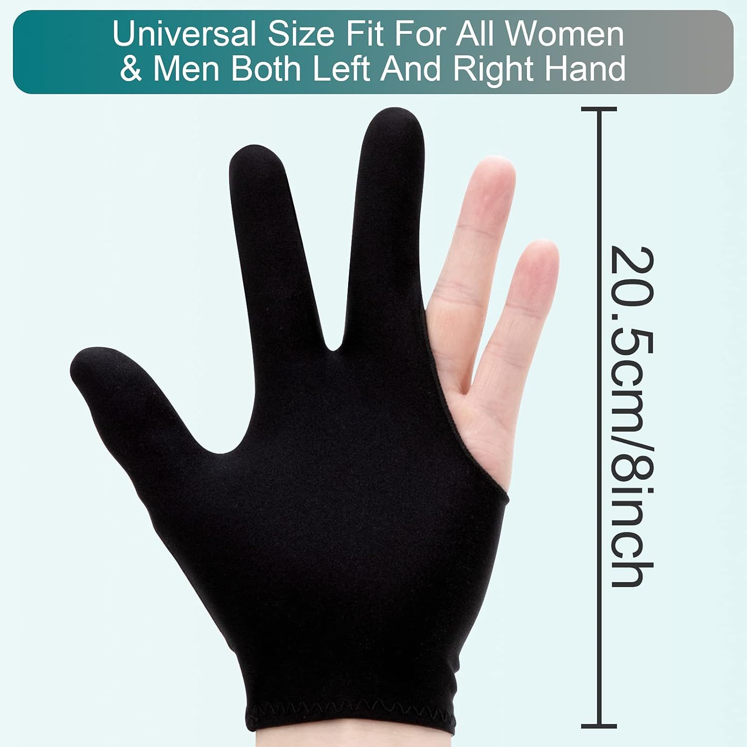 Billiard Gloves Three Finger for Women &amp; Men Both Left and Right Hand
