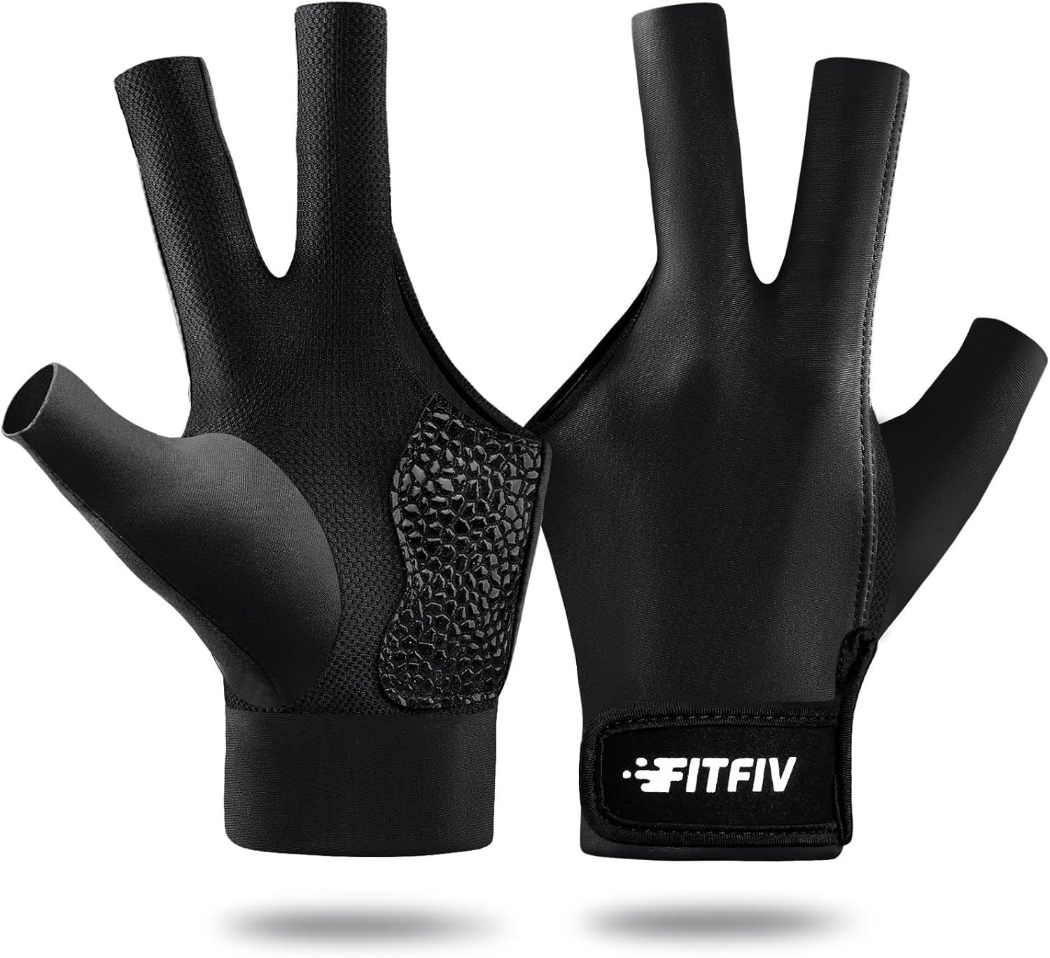 Billiard Pool Glove for Left Hand 3 Finger, Durable Double Stitching, Snooker Cue Sport Glove Adjustable Size M/L for Men &amp; Women