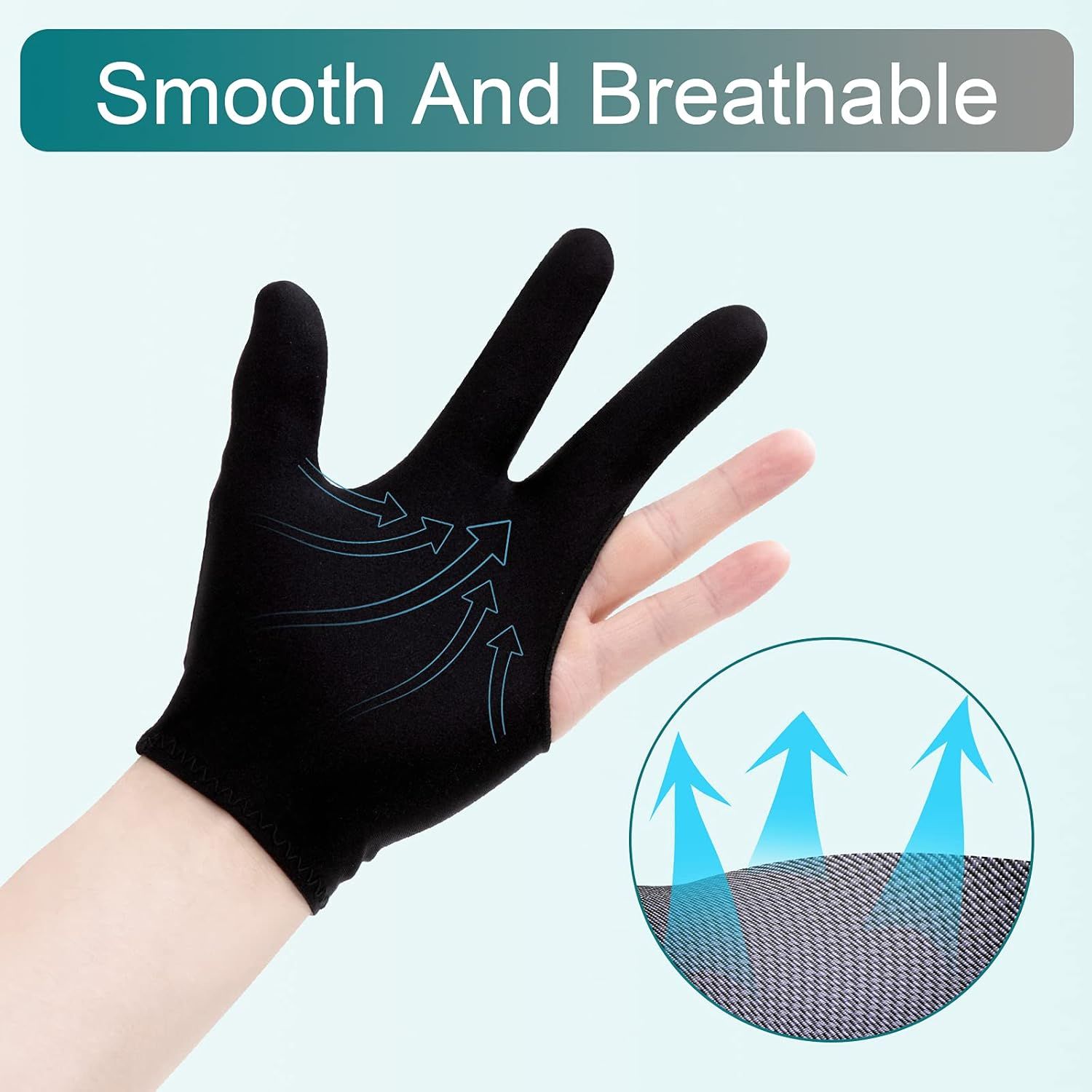 Billiard Gloves Three Finger for Women &amp; Men Both Left and Right Hand