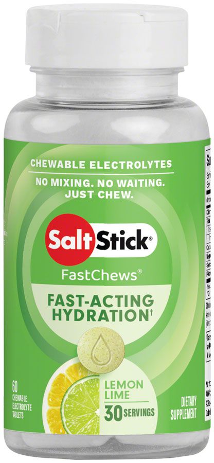 SaltStick Fastchews Chewable Electrolyte Tablets: Bottle of 60, Lemon Lime