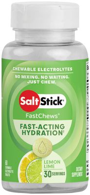 SaltStick Fastchews Chewable Electrolyte Tablets: Bottle of 60, Lemon Lime