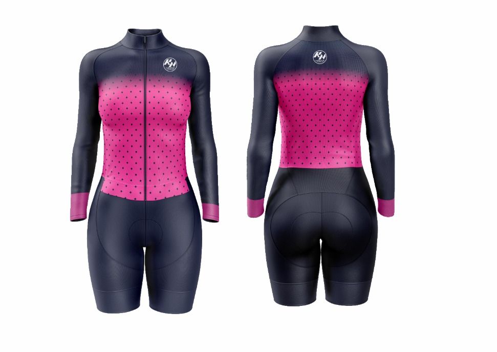 KN Lady Skinsuit Pro Blanco Azul Fuchia