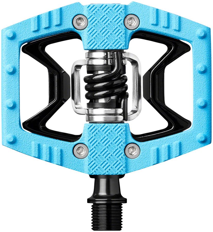 Crankbrothers Double Shot 2 Pedals - Single Side Clipless with Platform, Aluminum, 9/16&quot;, Blue