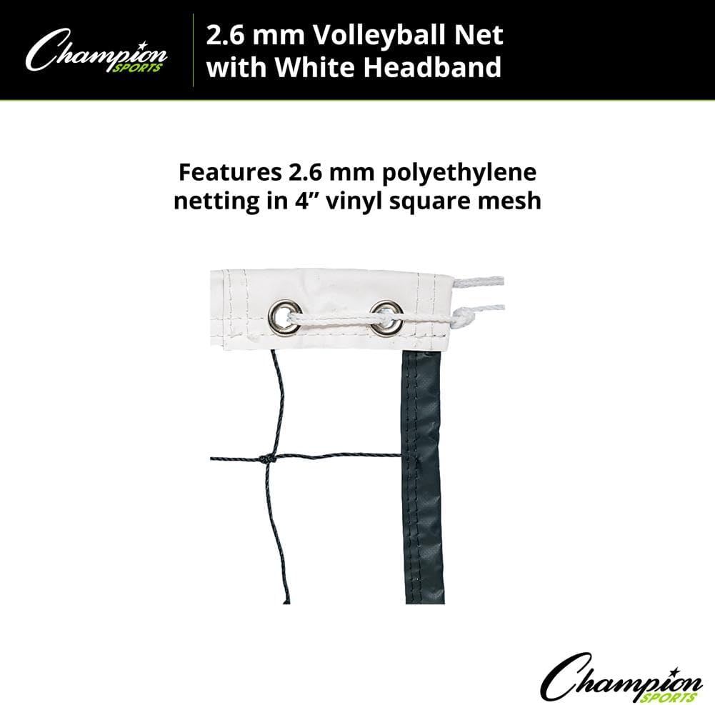 Champion Sports Braided Volleyball VN20 32x3ft Net 2.6 mm