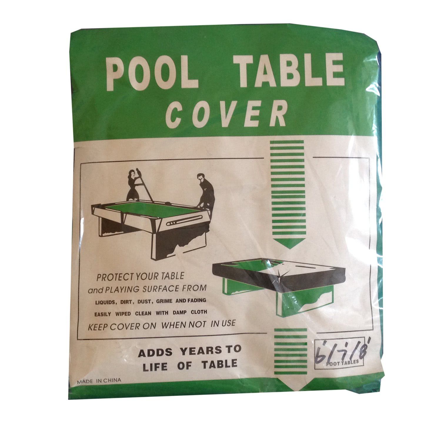 Billards Table Cover Green  Fits 7-8-9ft