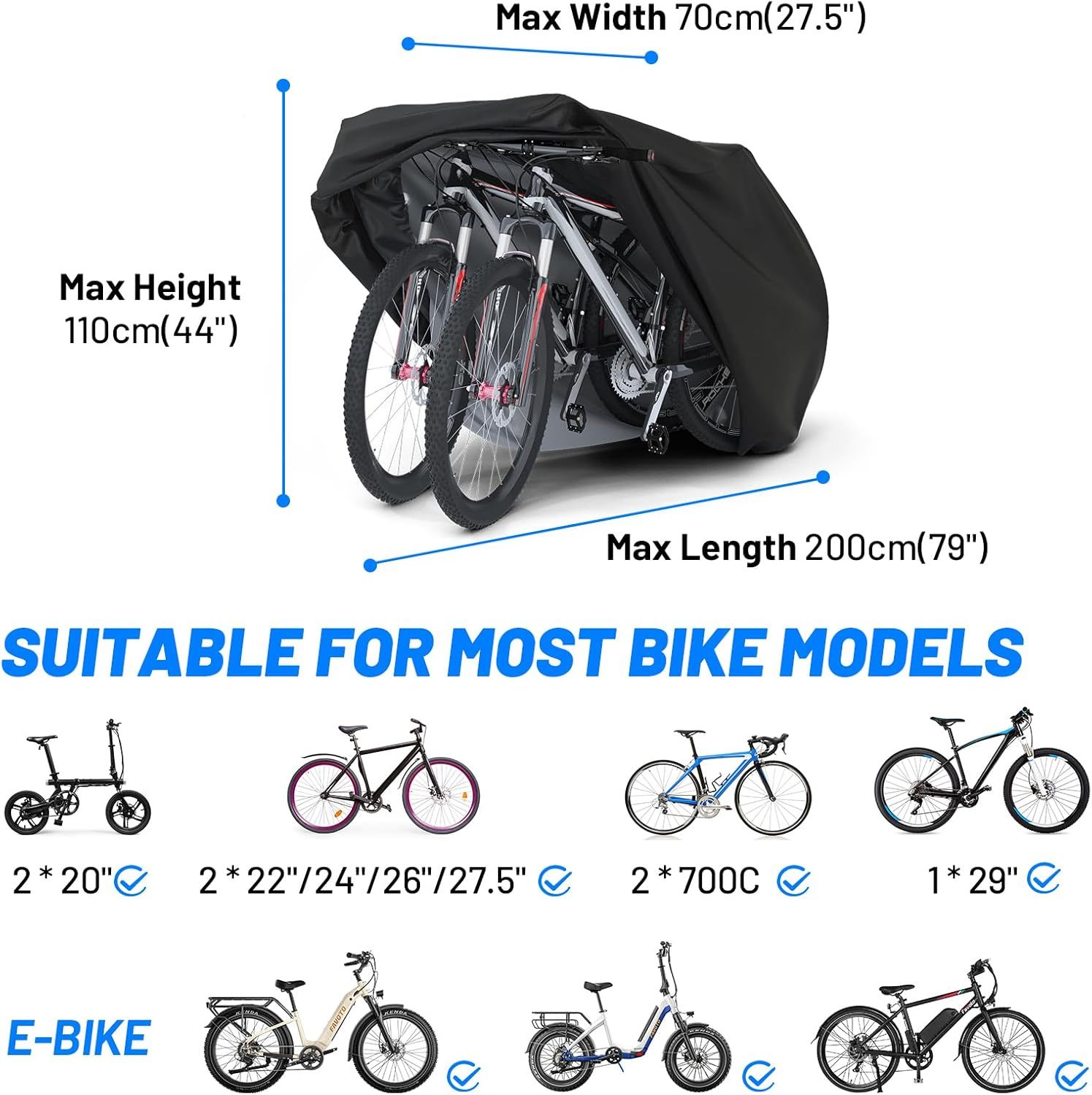 Bike Cover Waterproof Outdoor - for 1 or 2 Bikes