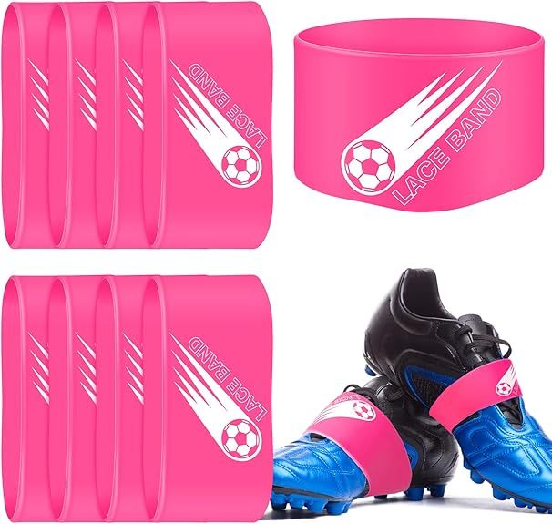 2 Pieces Kids Lace Bands Soccer Elastic Shoe Laces Rubber Pink