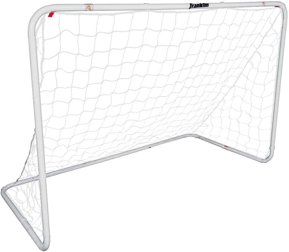 Franklin Sports Competition Soccer Goals - Backyard Portable Steel Soccer Goals - Adult + Youth Soccer Goal with Net