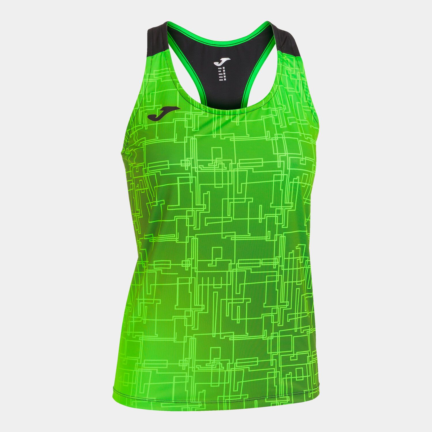 Joma Tank Top Woman Elite VIII Fluorescent Green Black