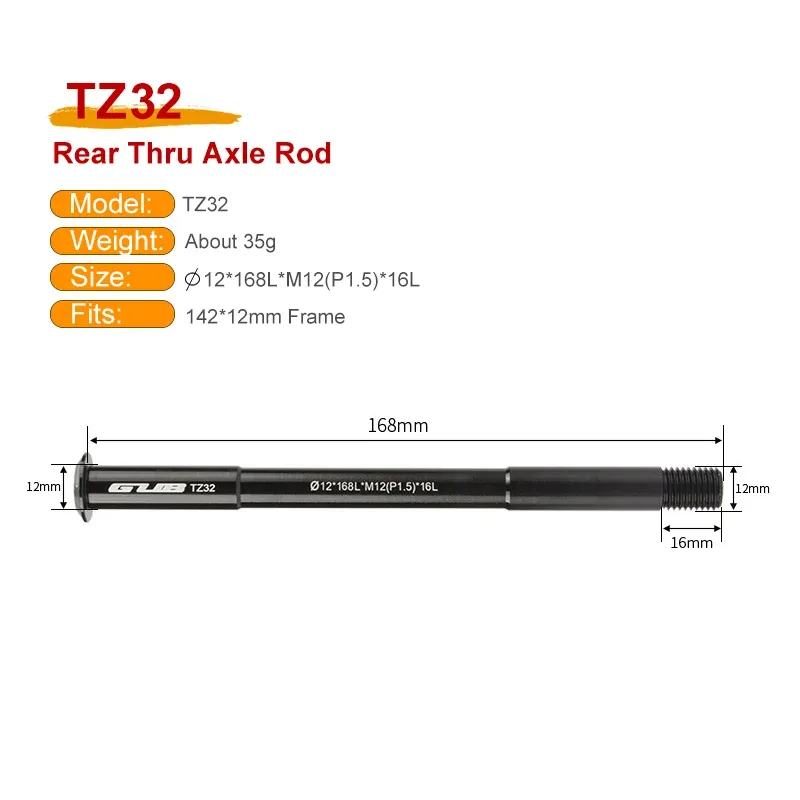 GUB TZ32 MTB Bike Thru Axle Rod Front Rear