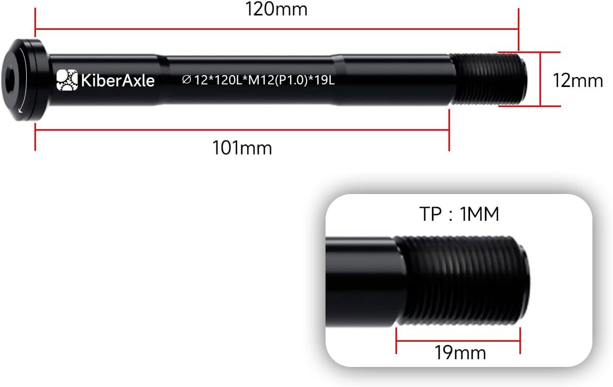 Kimber Alloy Bike Front Thru Axle 120mm 12mm x 19mm