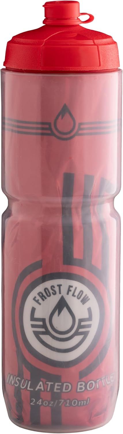 FrostFlow 24oz Water Bottle - ZoomZebra (Red, 24oz)
